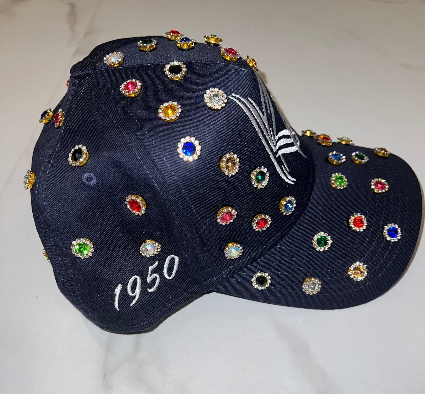 Jeweled 5 Panel Mid Profile Baseball Cap